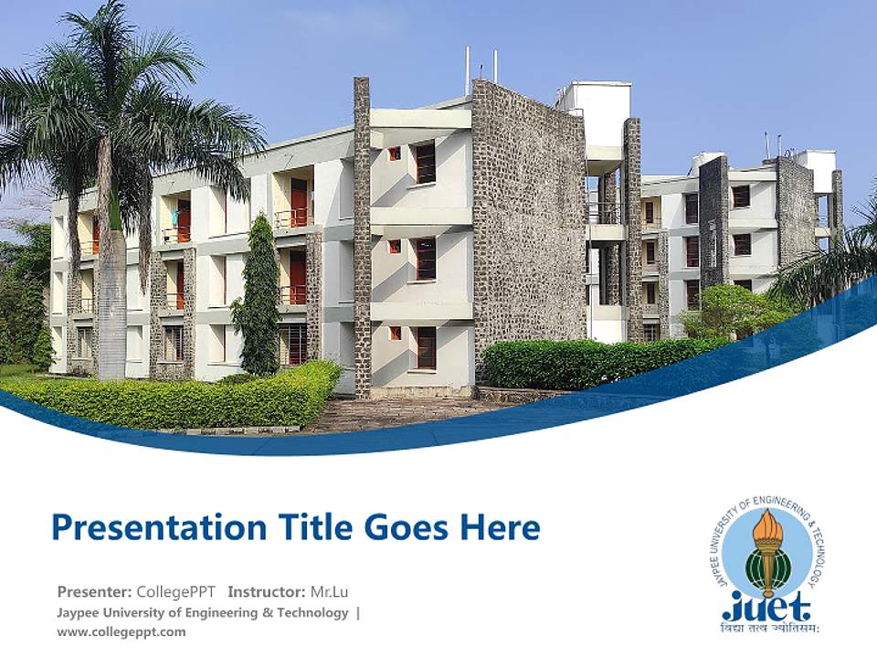 Jaypee University of Engineering & Technology Course/Courseware Creation PPT Template4:3 ratio PPT effect preview image5