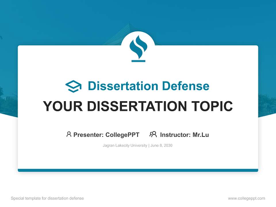 Jagran Lakecity University Graduation Thesis Defense PPT Template4:3 ratio PPT effect preview image7