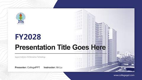 Jaypee Institute of Information Technology Academic Presentation/Research Findings Report PPT Template