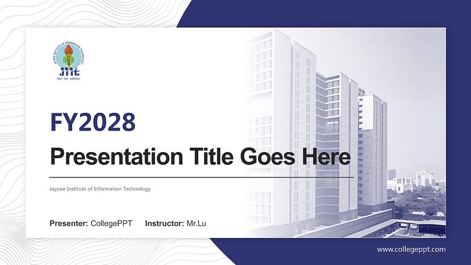 Jaypee Institute of Information Technology Academic Presentation/Research Findings Report PPT Template16:9 ratio PPT effect preview image