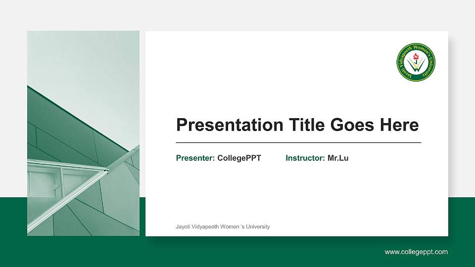 Jayoti Vidyapeeth Women ‘s University General PPT Template16:9 ratio PPT effect preview image