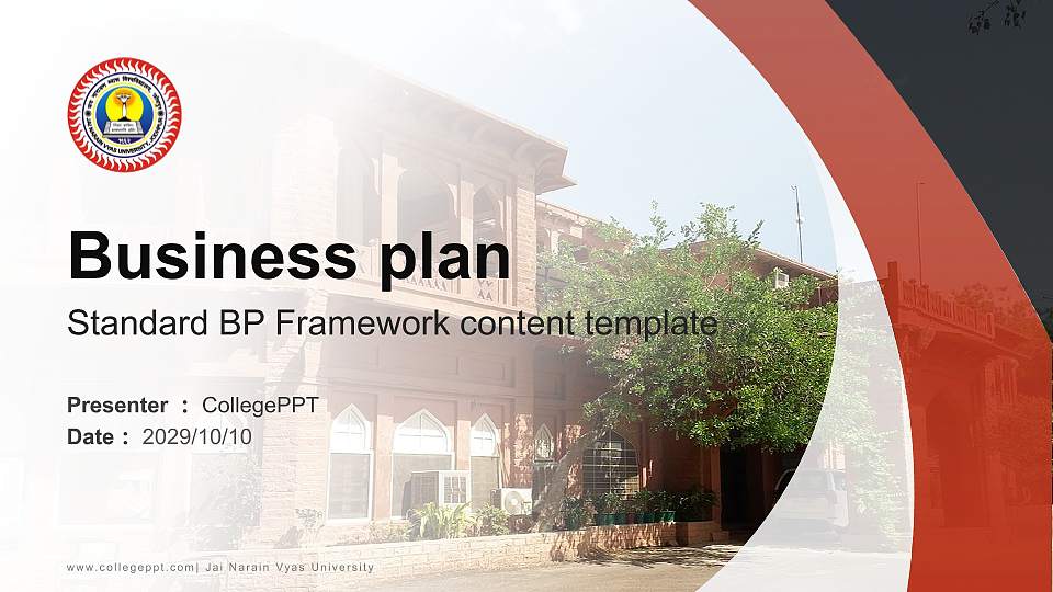 Jai Narain Vyas University Competition/Entrepreneurship Contest PPT Template16:9 ratio PPT effect preview image