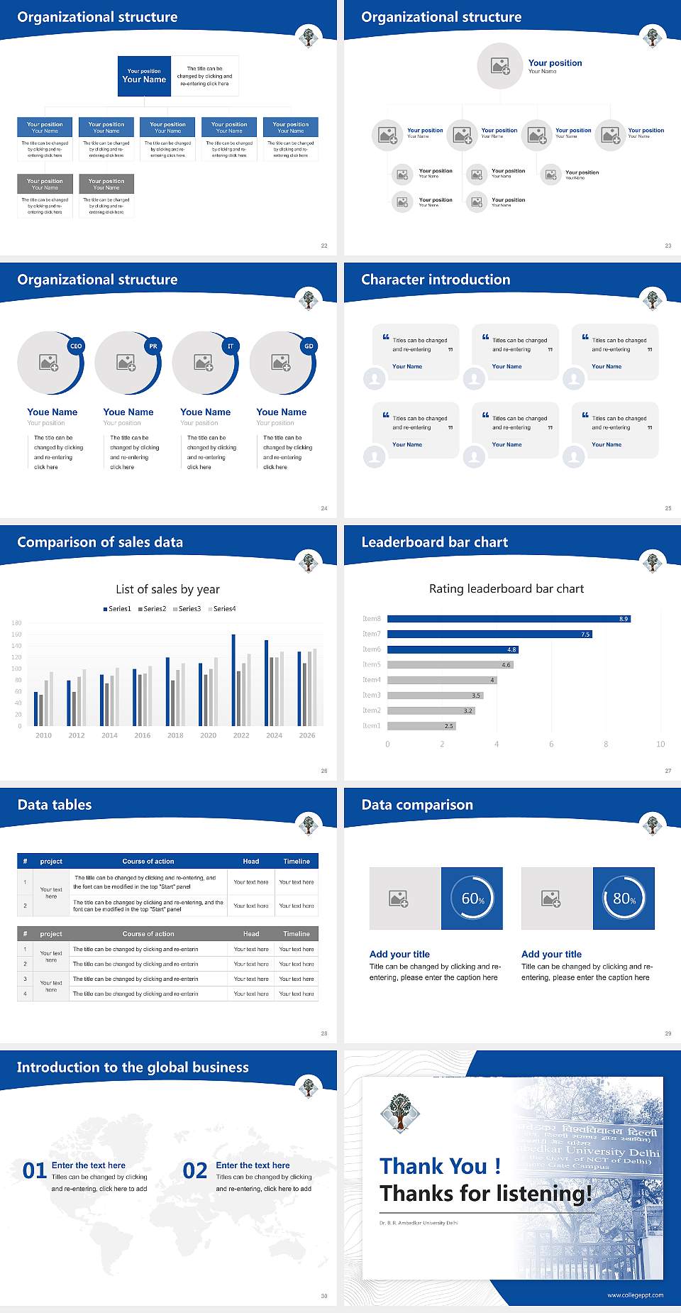 Dr. B. R. Ambedkar University Delhi Academic Presentation/Research Findings Report PPT Template4:3 ratio PPT effect preview image4