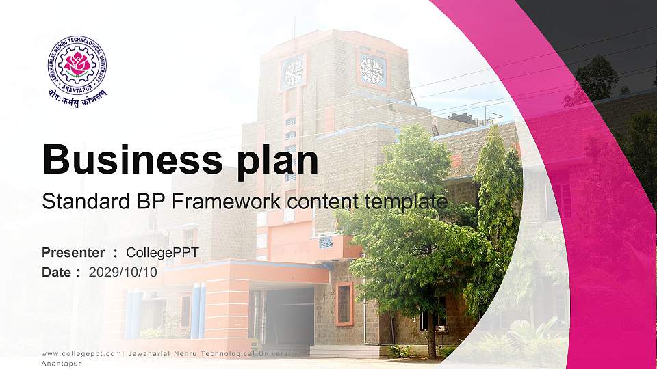 Jawaharlal Nehru Technological University, Anantapur Competition/Entrepreneurship Contest PPT Template16:9 ratio PPT effect preview image