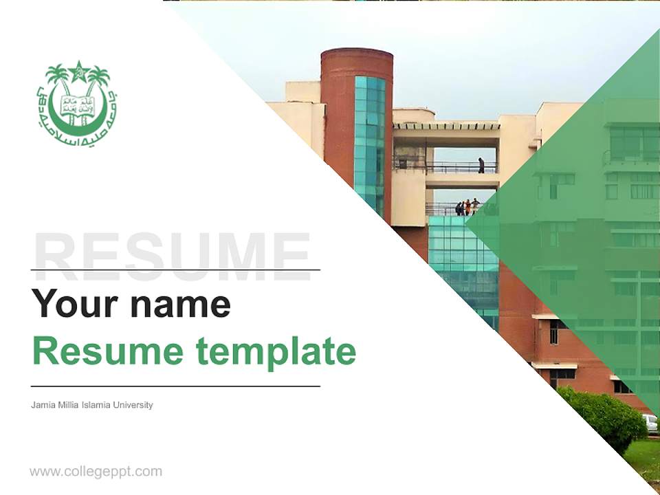 Jamia Millia Islamia University Resume PPT Template4:3 ratio PPT effect preview image5