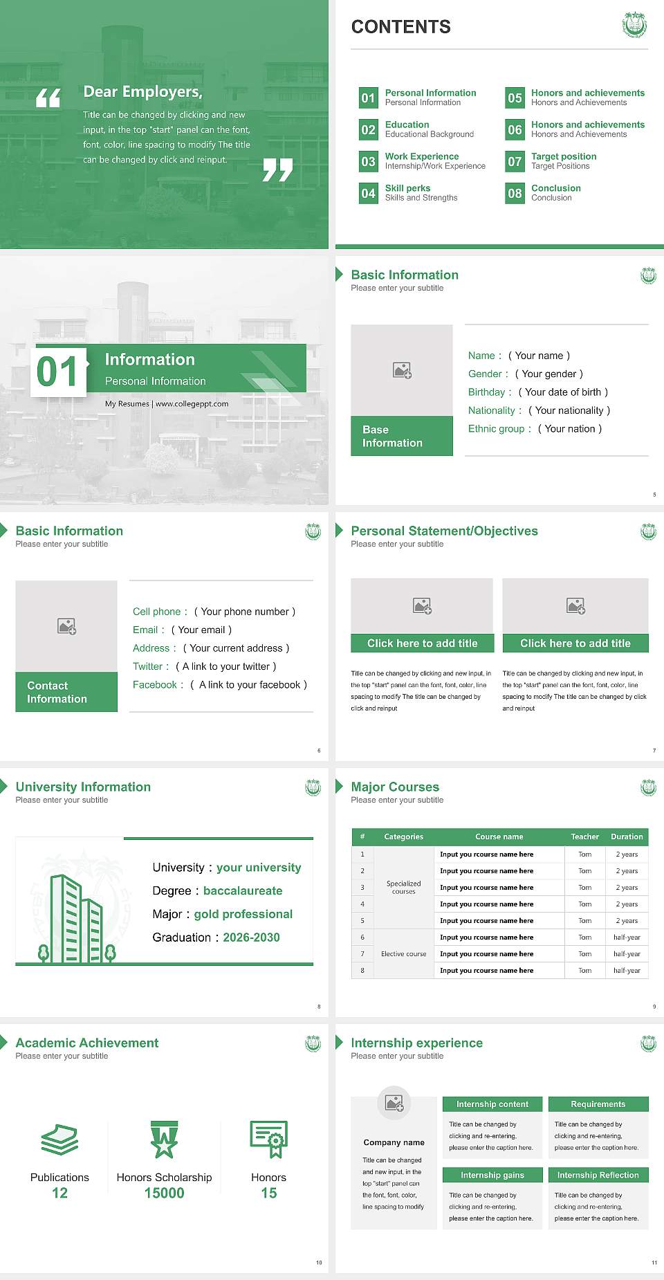 Jamia Millia Islamia University Resume PPT Template4:3 ratio PPT effect preview image2
