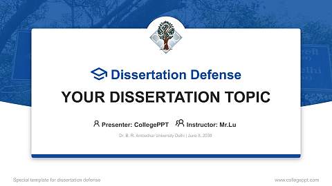 Dr. B. R. Ambedkar University Delhi Graduation Thesis Defense PPT Template