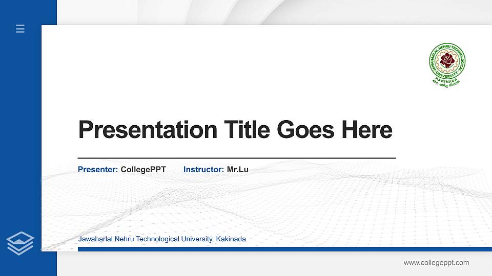 Jawaharlal Nehru Technological University, Kakinada Thesis Proposal/Graduation Defense PPT Template16:9 ratio PPT effect preview image