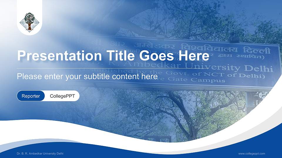 Dr. B. R. Ambedkar University Delhi Lecture Sharing and Networking Event PPT Template16:9 ratio PPT effect preview image