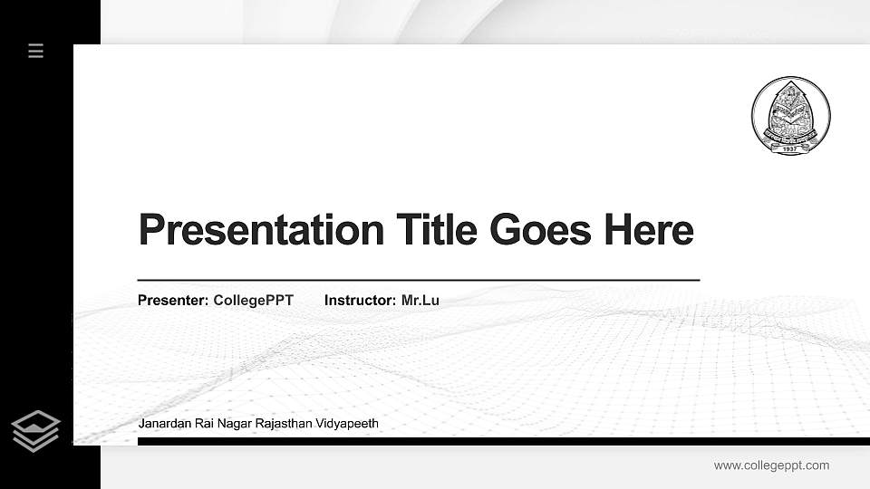 Janardan Rai Nagar Rajasthan Vidyapeeth Thesis Proposal/Graduation Defense PPT Template16:9 ratio PPT effect preview image1