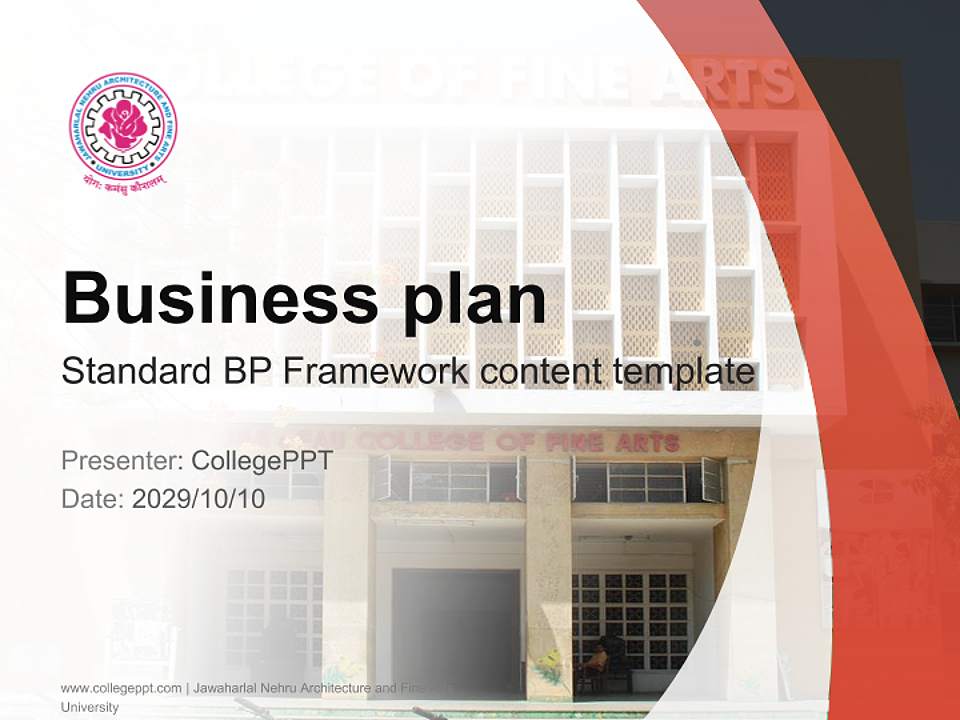 Jawaharlal Nehru Architecture and Fine Arts University Competition/Entrepreneurship Contest PPT Template4:3 ratio PPT effect preview image9
