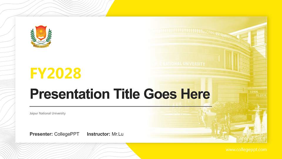 Jaipur National University Academic Presentation/Research Findings Report PPT Template16:9 ratio PPT effect preview image