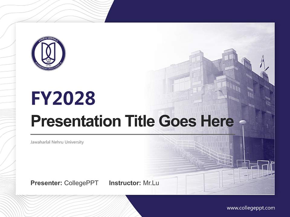 Jawaharlal Nehru University Academic Presentation/Research Findings Report PPT Template4:3 ratio PPT effect preview image5