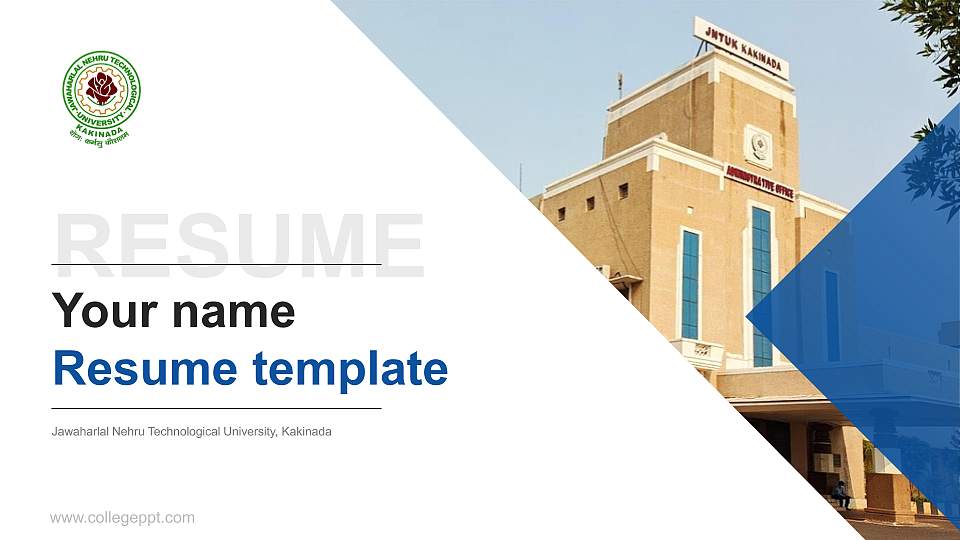 Jawaharlal Nehru Technological University, Kakinada Resume PPT Template16:9 ratio PPT effect preview image