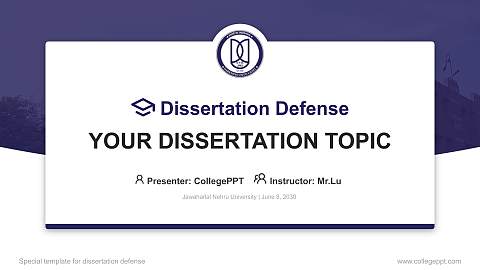 Jawaharlal Nehru University Graduation Thesis Defense PPT Template