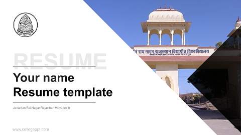 Janardan Rai Nagar Rajasthan Vidyapeeth Resume PPT Template