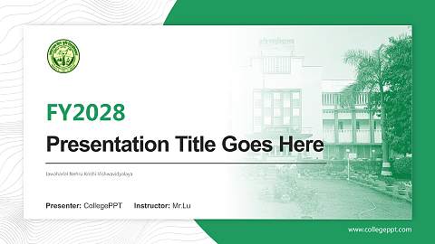 Jawaharlal Nehru Krishi Vishwavidyalaya Academic Presentation/Research Findings Report PPT Template