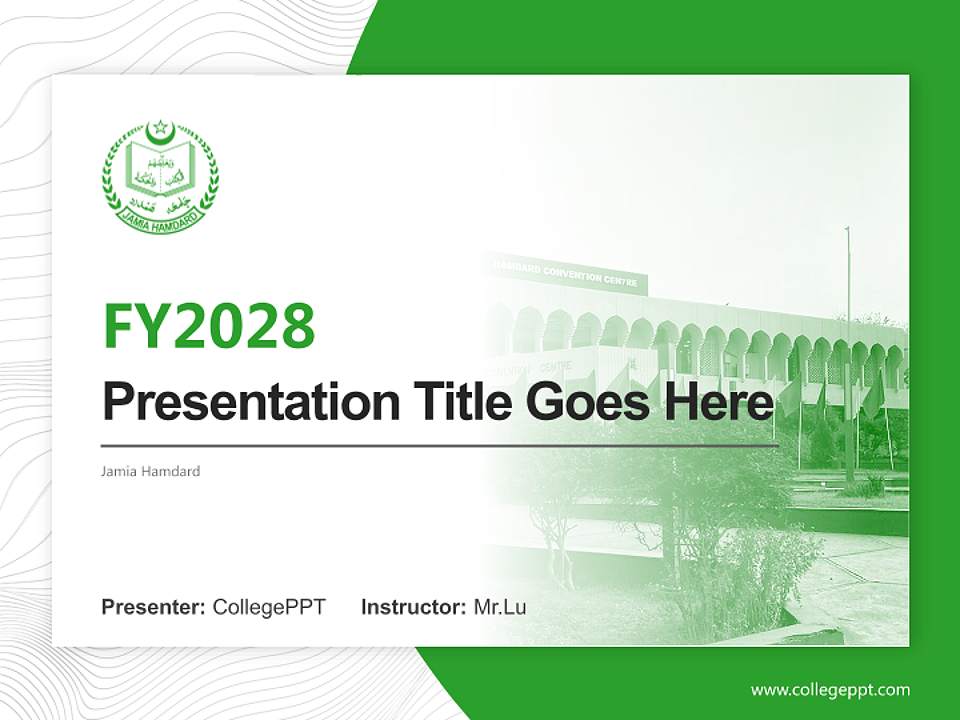 Jamia Hamdard Academic Presentation/Research Findings Report PPT Template4:3 ratio PPT effect preview image5