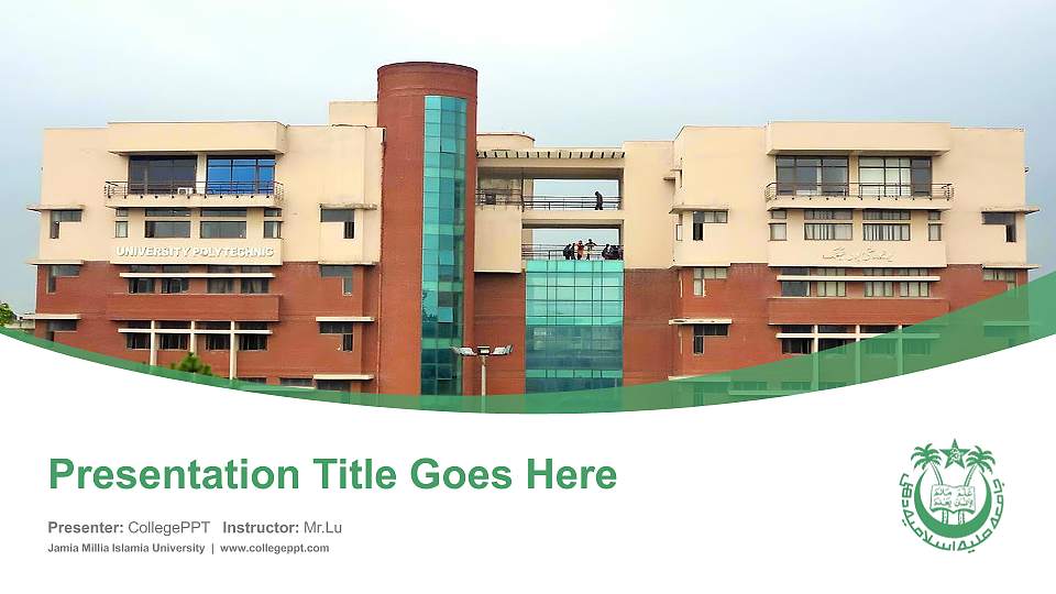 Jamia Millia Islamia University Course/Courseware Creation PPT Template16:9 ratio PPT effect preview image1