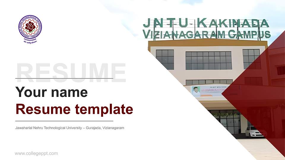 Jawaharlal Nehru Technological University – Gurajada, Vizianagaram Resume PPT Template16:9 ratio PPT effect preview image