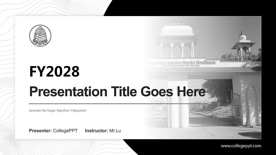Janardan Rai Nagar Rajasthan Vidyapeeth Academic Presentation/Research Findings Report PPT Template16:9 ratio PPT effect preview image