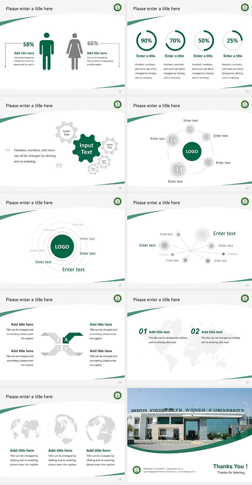 Jayoti Vidyapeeth Women ‘s University Course/Courseware Creation PPT Template4:3 ratio PPT effect preview image4