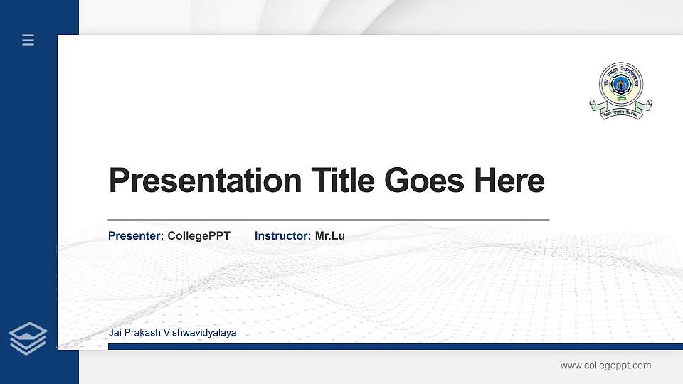 Jai Prakash Vishwavidyalaya Thesis Proposal/Graduation Defense PPT Template16:9 ratio PPT effect preview image
