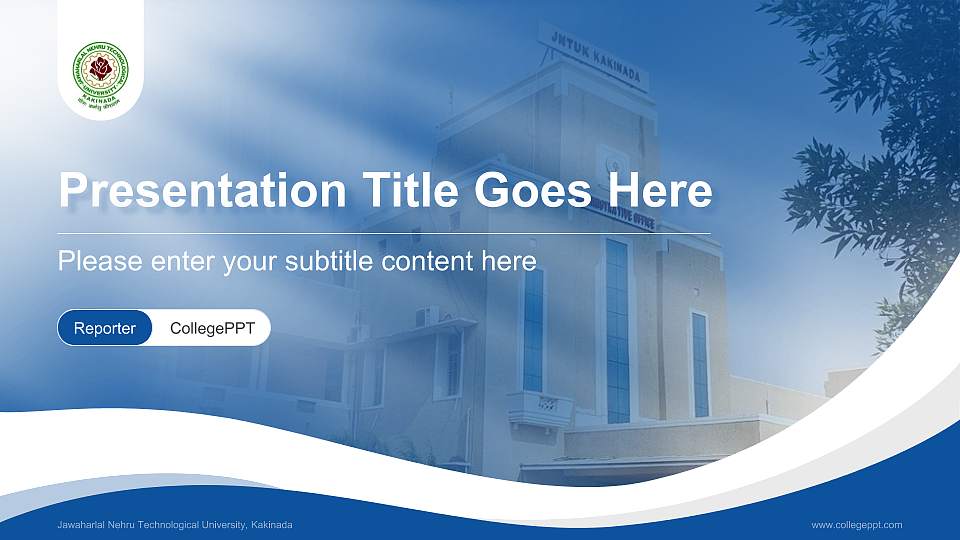 Jawaharlal Nehru Technological University, Kakinada Lecture Sharing and Networking Event PPT Template16:9 ratio PPT effect preview image