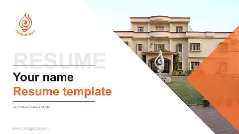 Jain Vishva Bharati Institute Resume PPT Template