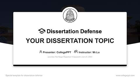 Janardan Rai Nagar Rajasthan Vidyapeeth Graduation Thesis Defense PPT Template