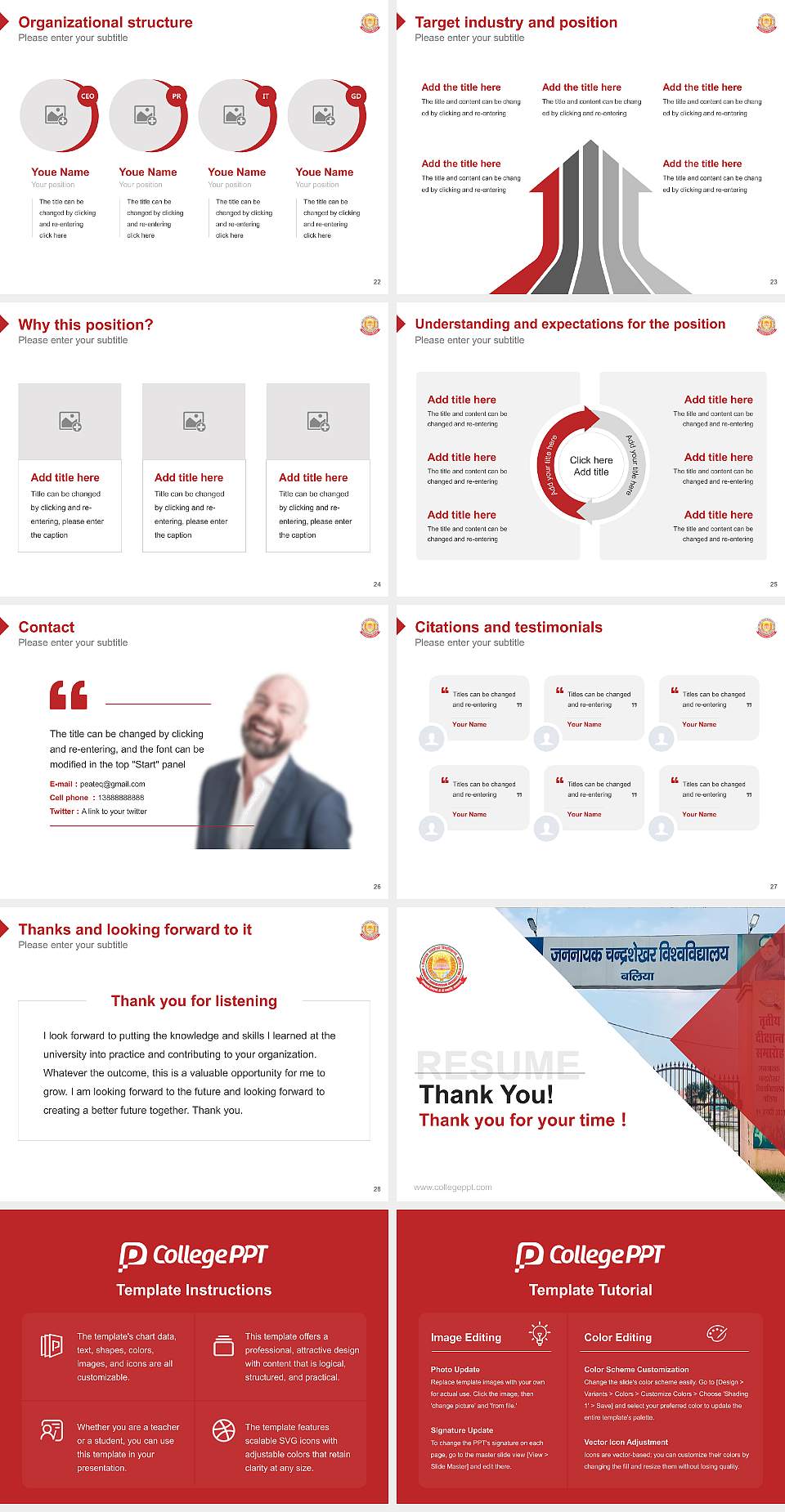 Jananayak Chandrashekhar University Resume PPT Template4:3 ratio PPT effect preview image4