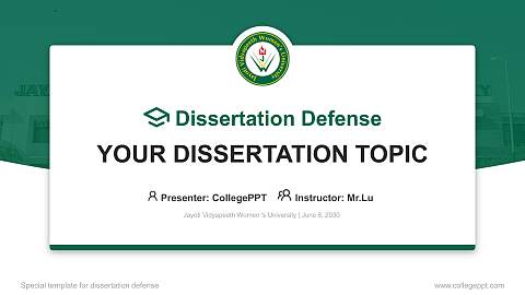 Jayoti Vidyapeeth Women ‘s University Graduation Thesis Defense PPT Template