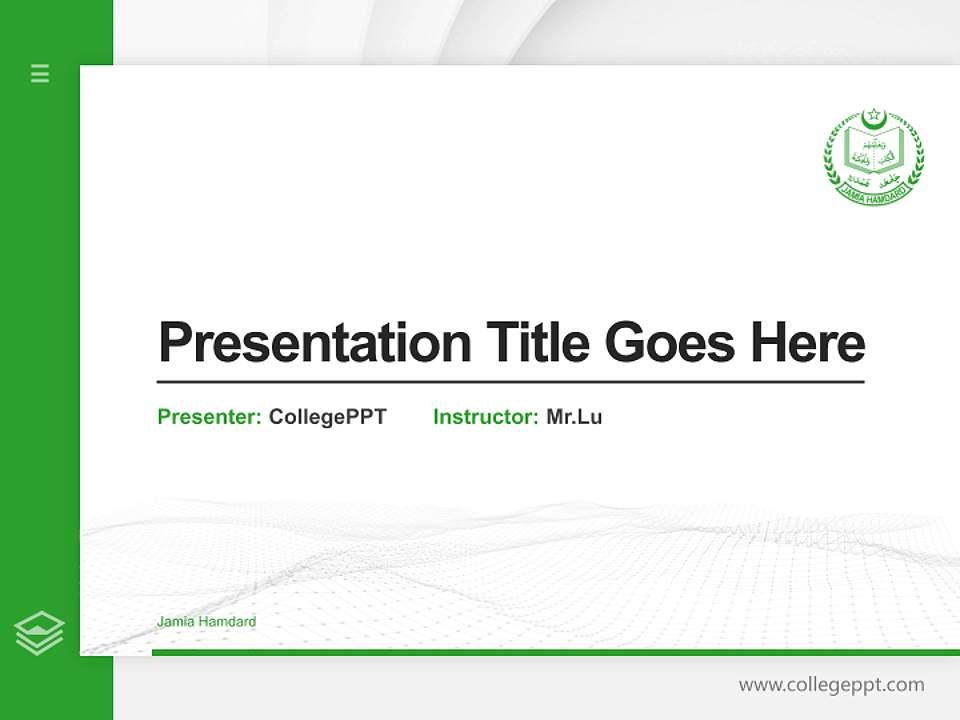 Jamia Hamdard Thesis Proposal/Graduation Defense PPT Template4:3 ratio PPT effect preview image5