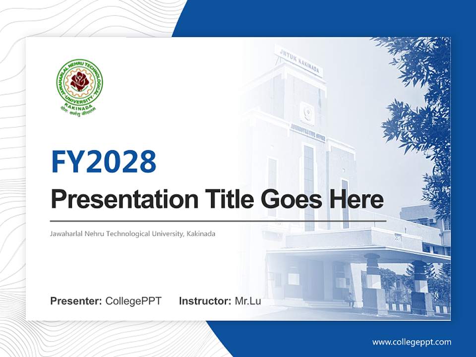 Jawaharlal Nehru Technological University, Kakinada Academic Presentation/Research Findings Report PPT Template4:3 ratio PPT effect preview image5