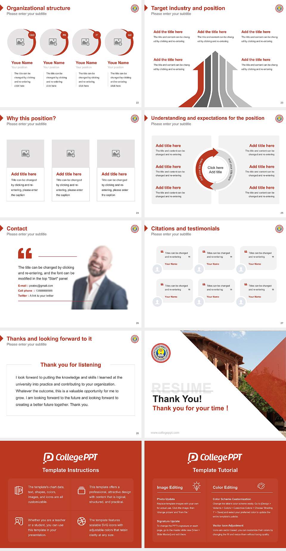 Jai Narain Vyas University Resume PPT Template4:3 ratio PPT effect preview image4