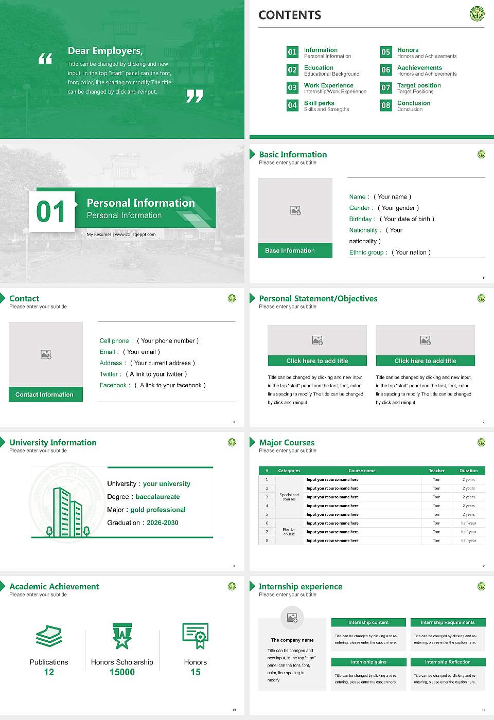 Jawaharlal Nehru Krishi Vishwavidyalaya Resume PPT Template16:9 ratio PPT effect preview image2