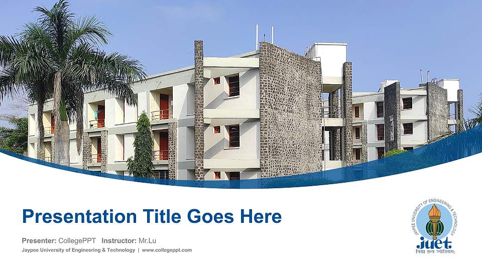 Jaypee University of Engineering & Technology Course/Courseware Creation PPT Template16:9 ratio PPT effect preview image
