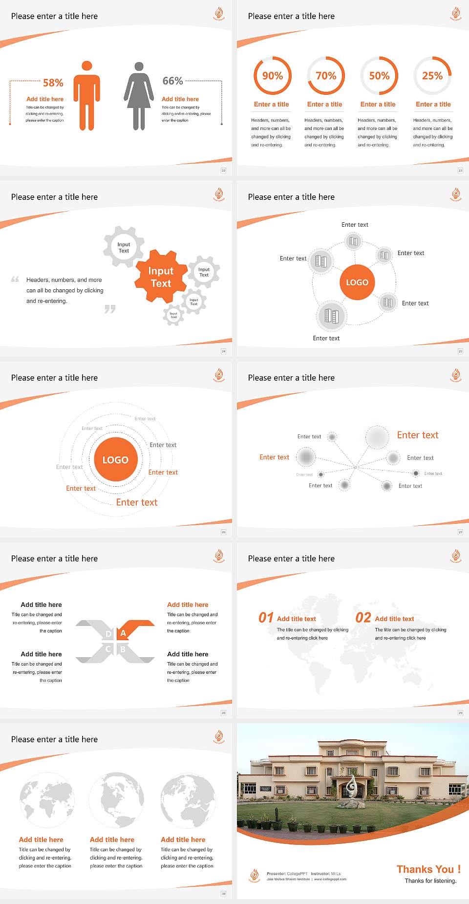 Jain Vishva Bharati Institute Course/Courseware Creation PPT Template4:3 ratio PPT effect preview image4