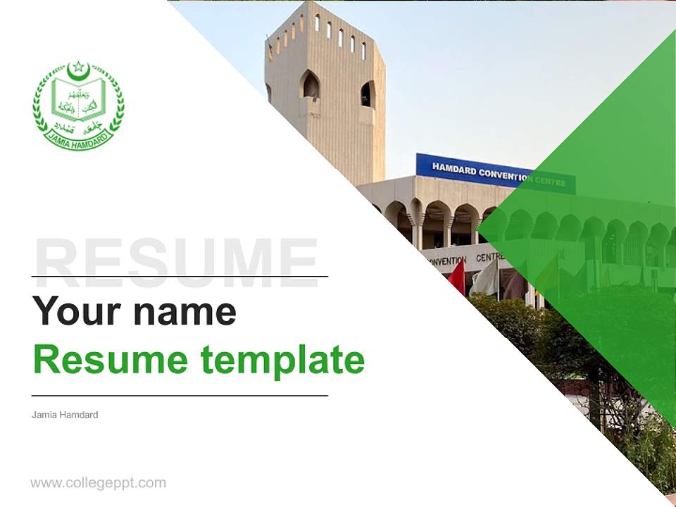 Jamia Hamdard Resume PPT Template4:3 ratio PPT effect preview image5
