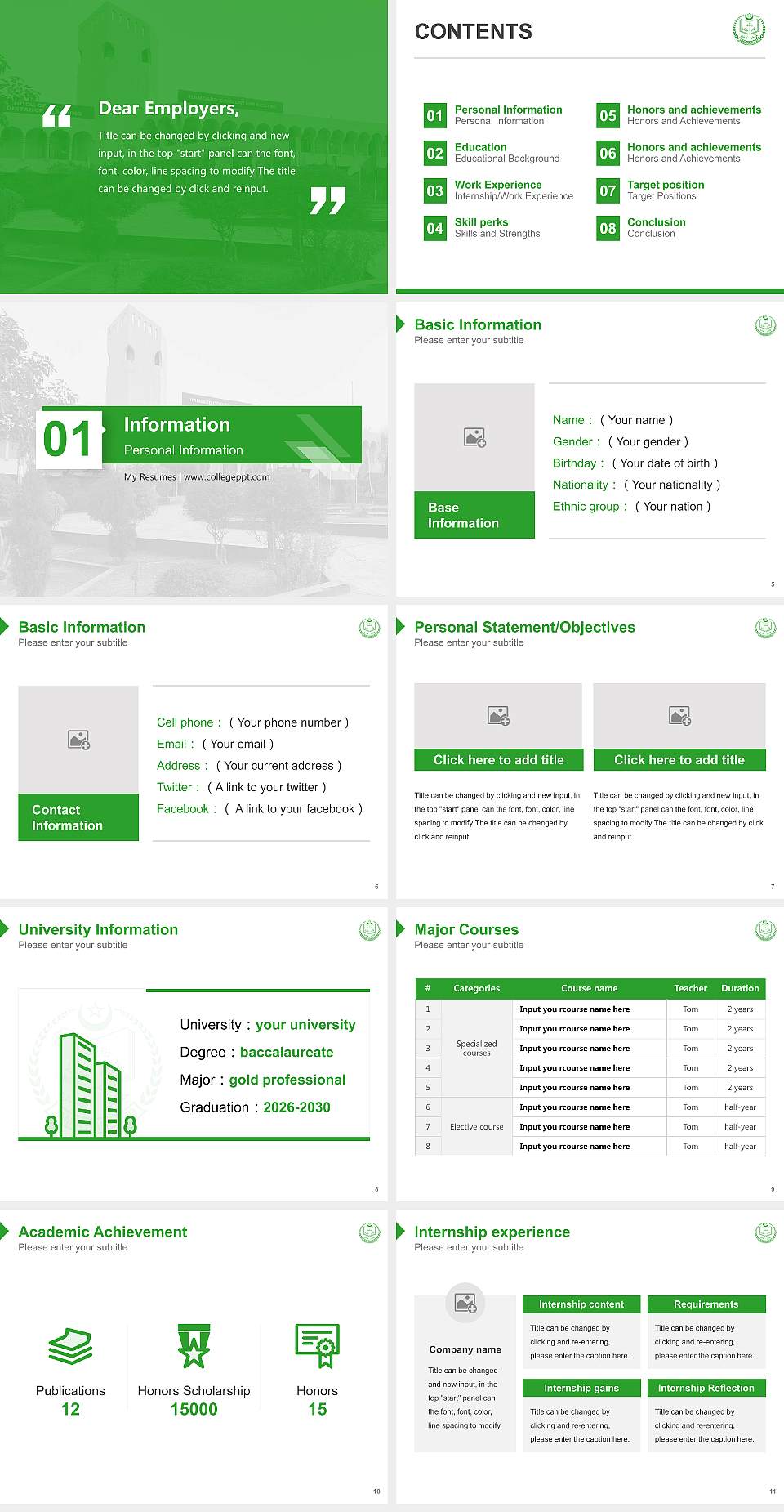 Jamia Hamdard Resume PPT Template4:3 ratio PPT effect preview image2