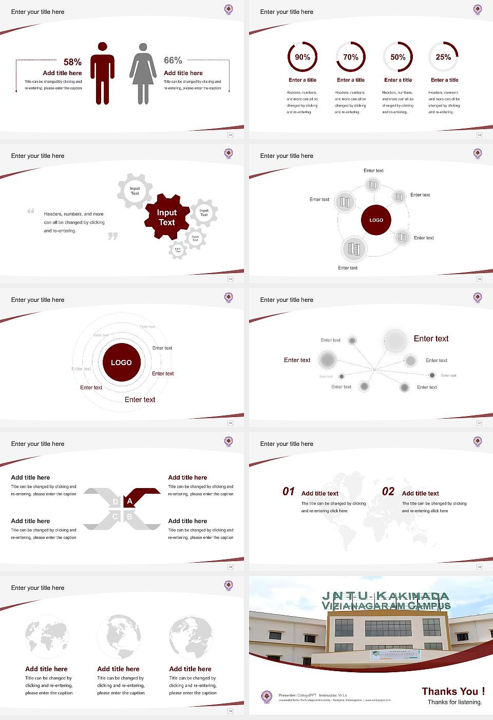 Jawaharlal Nehru Technological University – Gurajada, Vizianagaram Course/Courseware Creation PPT Template16:9 ratio PPT effect preview image4