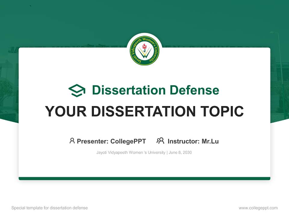 Jayoti Vidyapeeth Women ‘s University Graduation Thesis Defense PPT Template4:3 ratio PPT effect preview image7