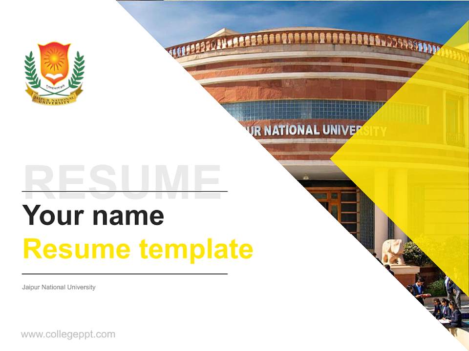 Jaipur National University Resume PPT Template4:3 ratio PPT effect preview image5