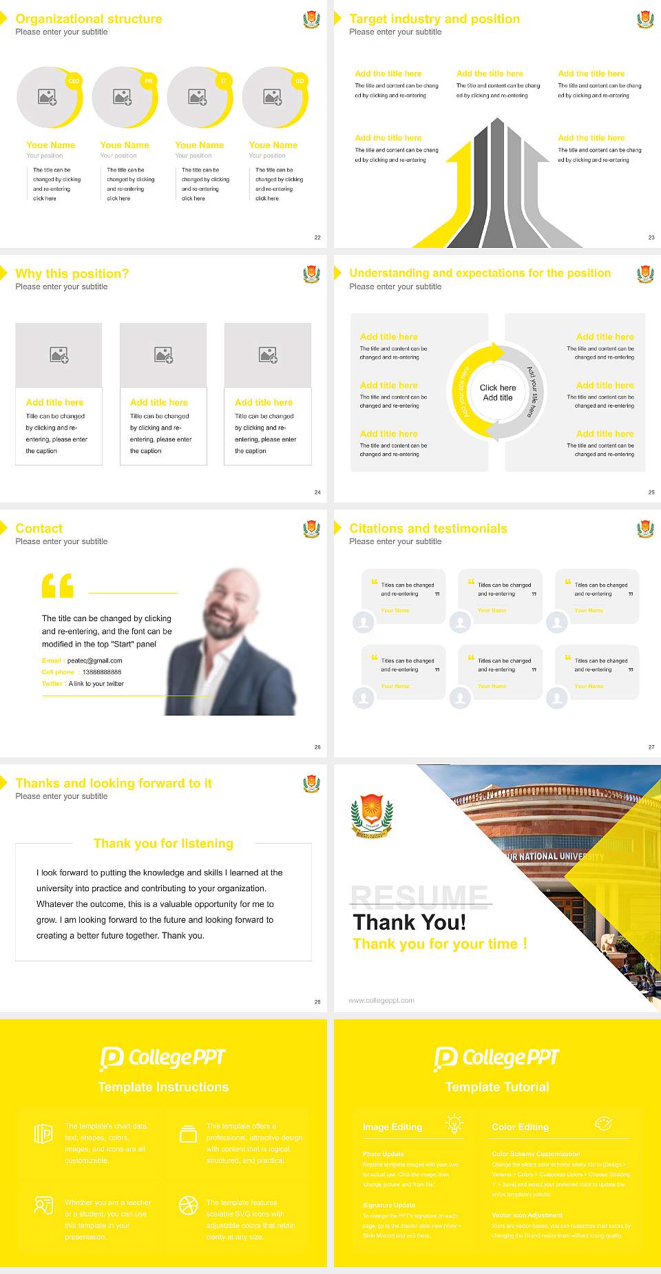 Jaipur National University Resume PPT Template4:3 ratio PPT effect preview image4