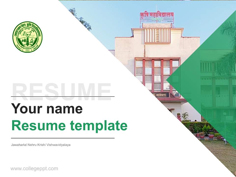 Jawaharlal Nehru Krishi Vishwavidyalaya Resume PPT Template4:3 ratio PPT effect preview image5