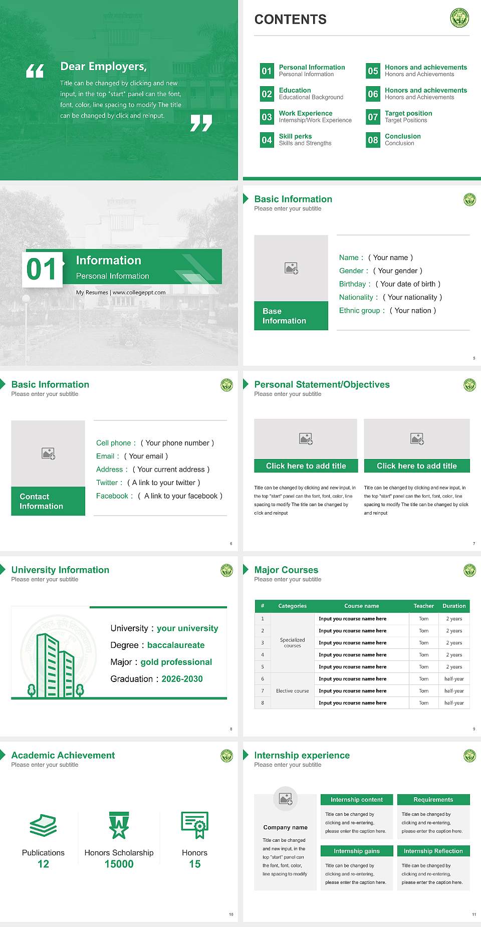 Jawaharlal Nehru Krishi Vishwavidyalaya Resume PPT Template4:3 ratio PPT effect preview image2