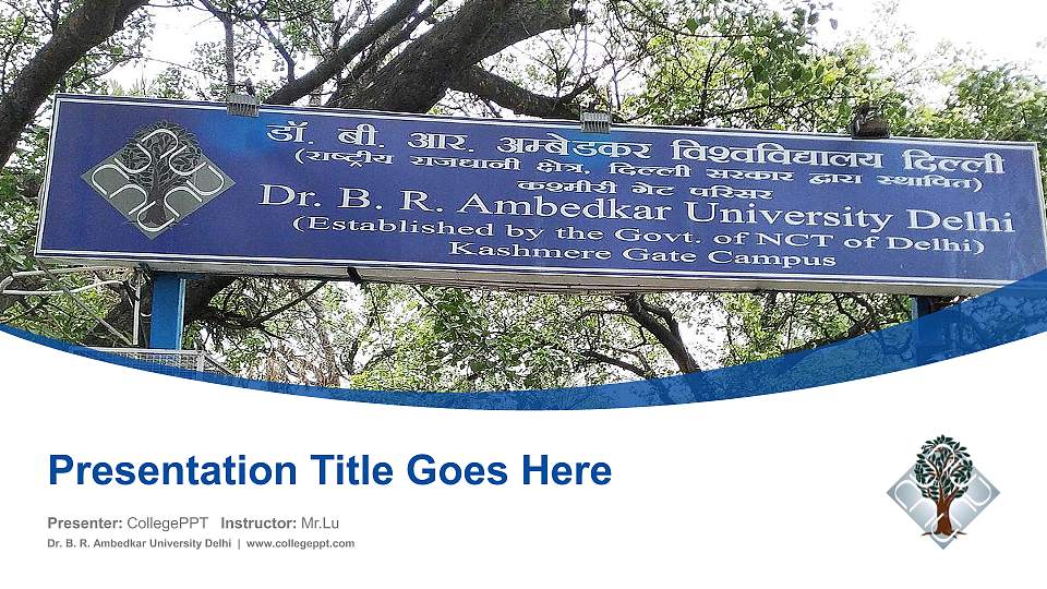 Dr. B. R. Ambedkar University Delhi Course/Courseware Creation PPT Template16:9 ratio PPT effect preview image