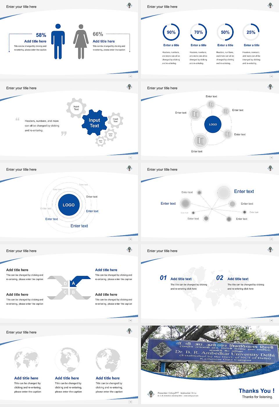 Dr. B. R. Ambedkar University Delhi Course/Courseware Creation PPT Template16:9 ratio PPT effect preview image4