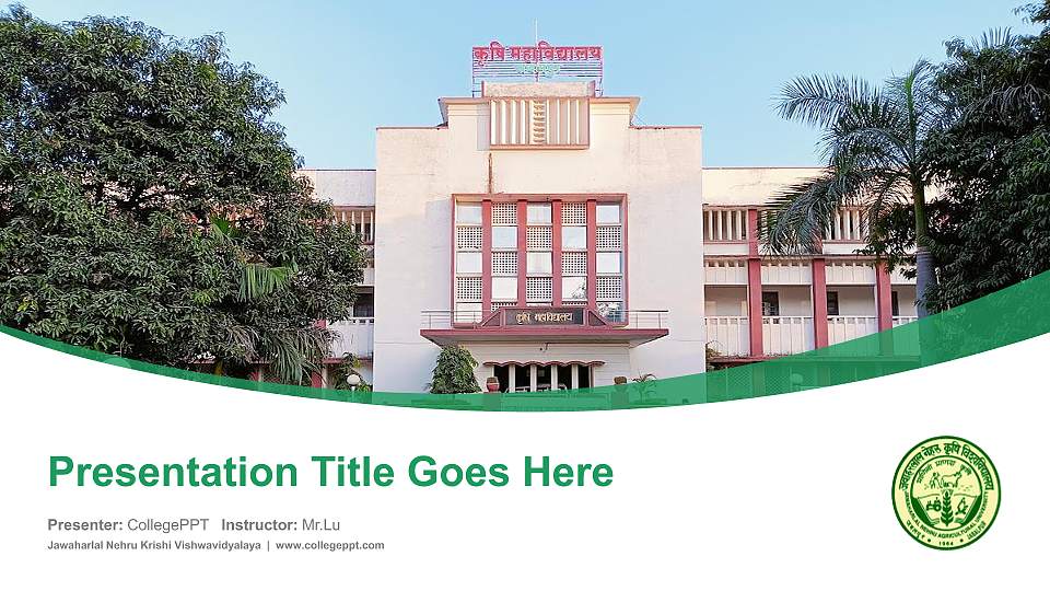 Jawaharlal Nehru Krishi Vishwavidyalaya Course/Courseware Creation PPT Template16:9 ratio PPT effect preview image