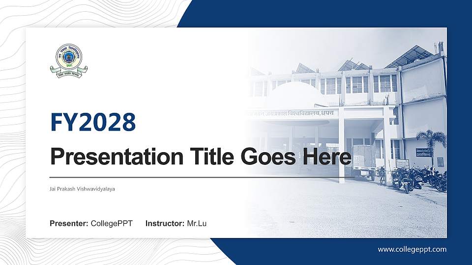 Jai Prakash Vishwavidyalaya Academic Presentation/Research Findings Report PPT Template16:9 ratio PPT effect preview image
